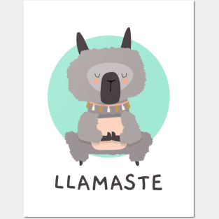 Llamaste Yoga Pun Llama Funny Design Posters and Art